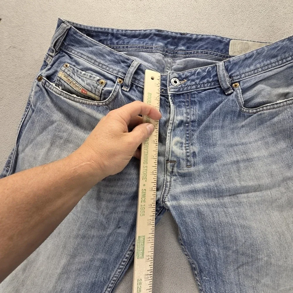Diesel Jeans Mens 34x30 Blue Zatiny Med Wash Bootcut Button Fly 008XR